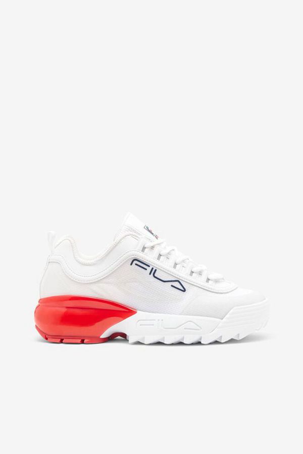 Fila Women's Disruptor 2A Trainers Shoe - White / Navy / Red | UK-129PXBOFH